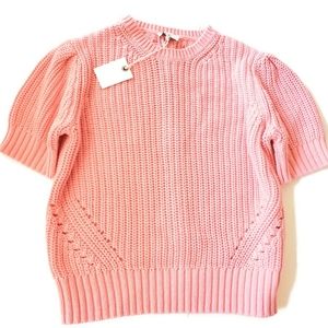 LUCKY BRAND  Sz L Pink Summer Knit Top